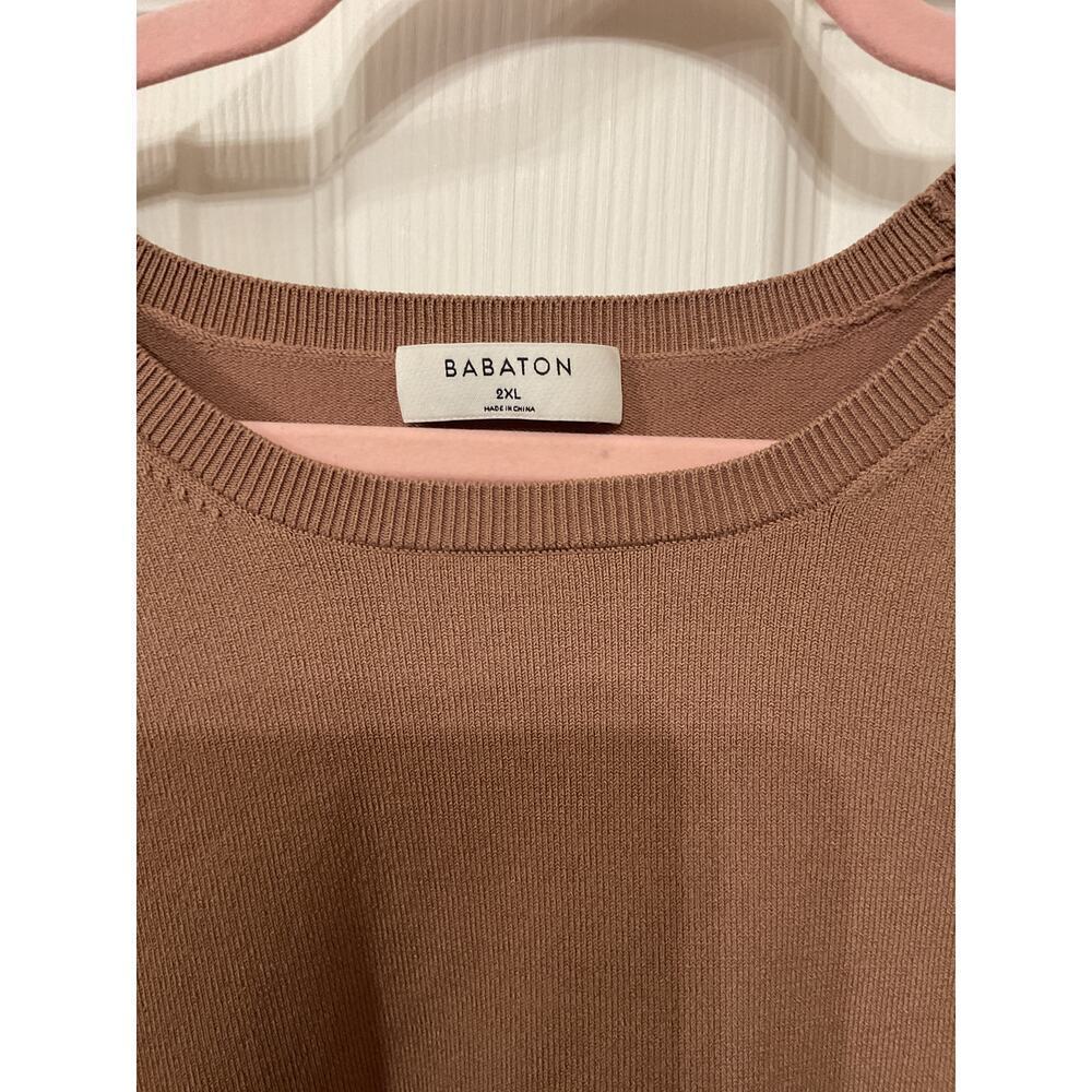 Aritzia Babaton Sculpt Knit Empire Longsleeve Corset Sweater in Brown, 2XL - Picture 6 of 8